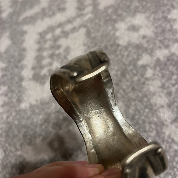 5 Native american jewelry bracelet Bundle Turquoise Bronze Stone Red Cuff Green. - Picture 6 of 11